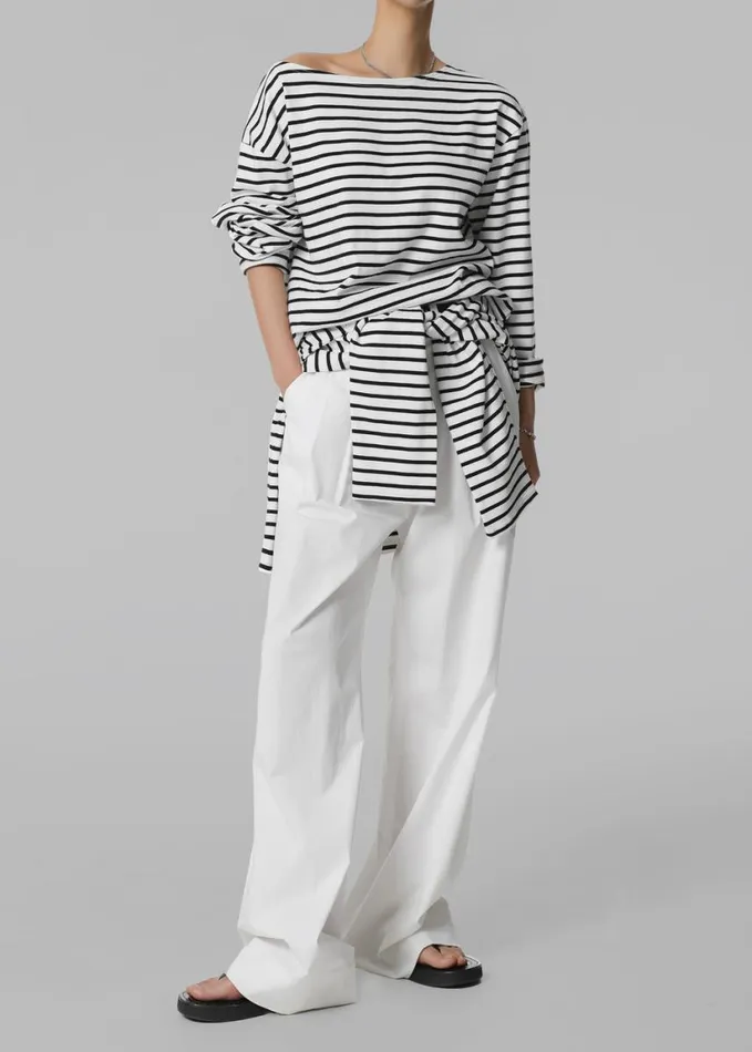 Clothing Women The Frankie Shop Elin Boatneck Top 8211 Black Stripe