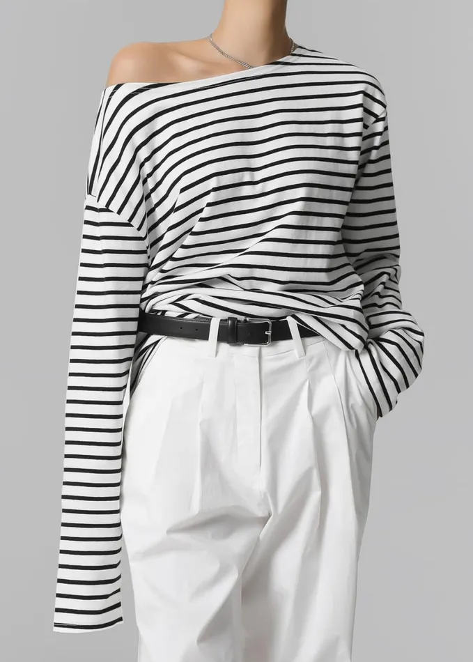 Clothing Women The Frankie Shop Elin Boatneck Top 8211 Black Stripe
