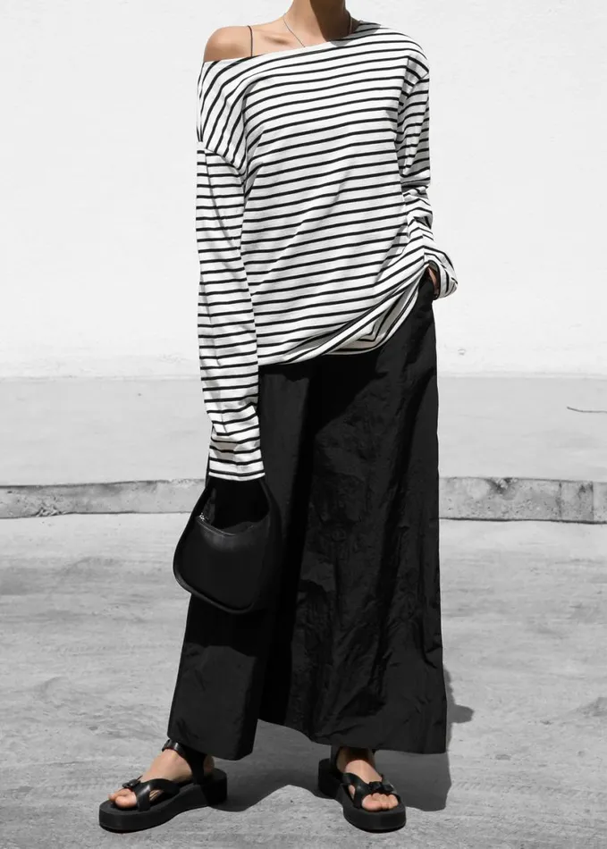 Clothing Women The Frankie Shop Elin Boatneck Top 8211 Black Stripe