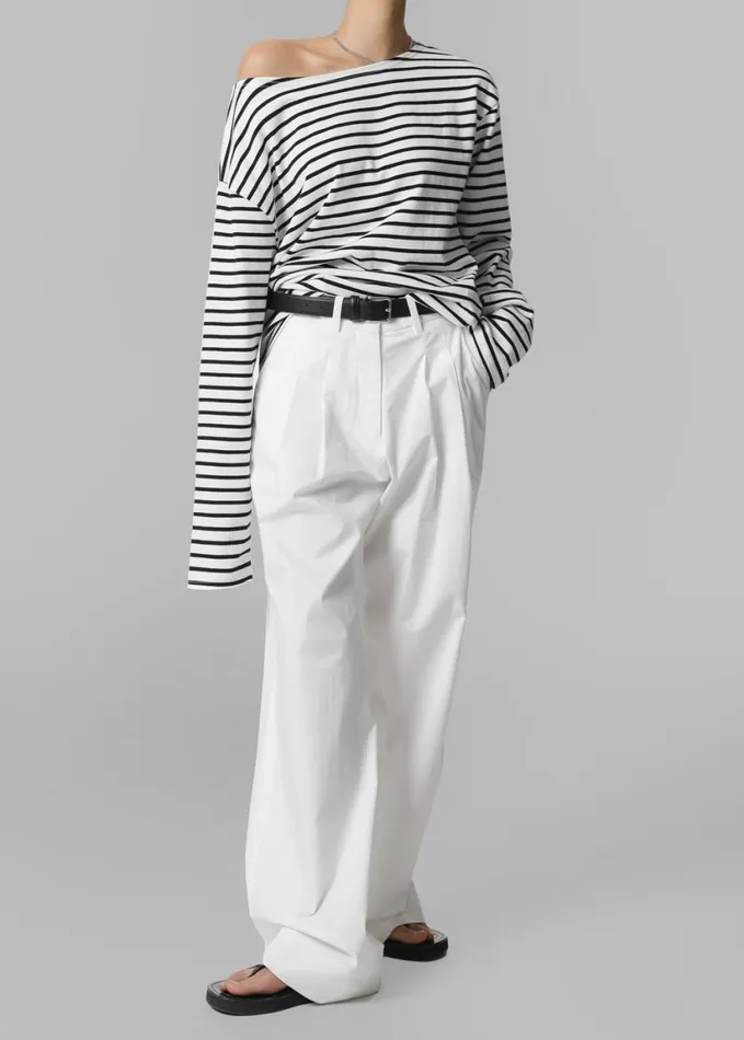 Clothing Women The Frankie Shop Elin Boatneck Top 8211 Black Stripe