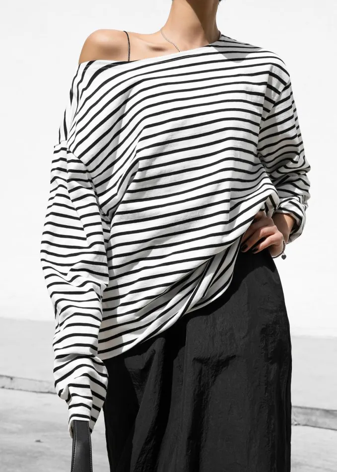 Clothing Women The Frankie Shop Elin Boatneck Top 8211 Black Stripe