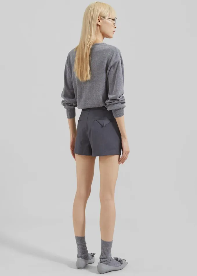 Clothing Women The Frankie Shop Eliora V Neck Sweater 8211 Grey