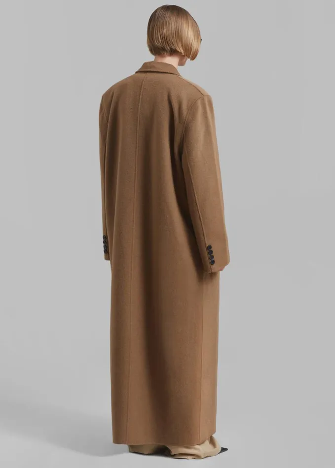 Clothing Women The Frankie Shop Gaia Double Breasted Coat 8211 Camel