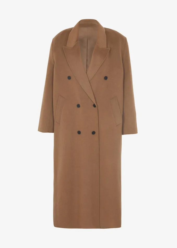 Clothing Women The Frankie Shop Gaia Double Breasted Coat 8211 Camel