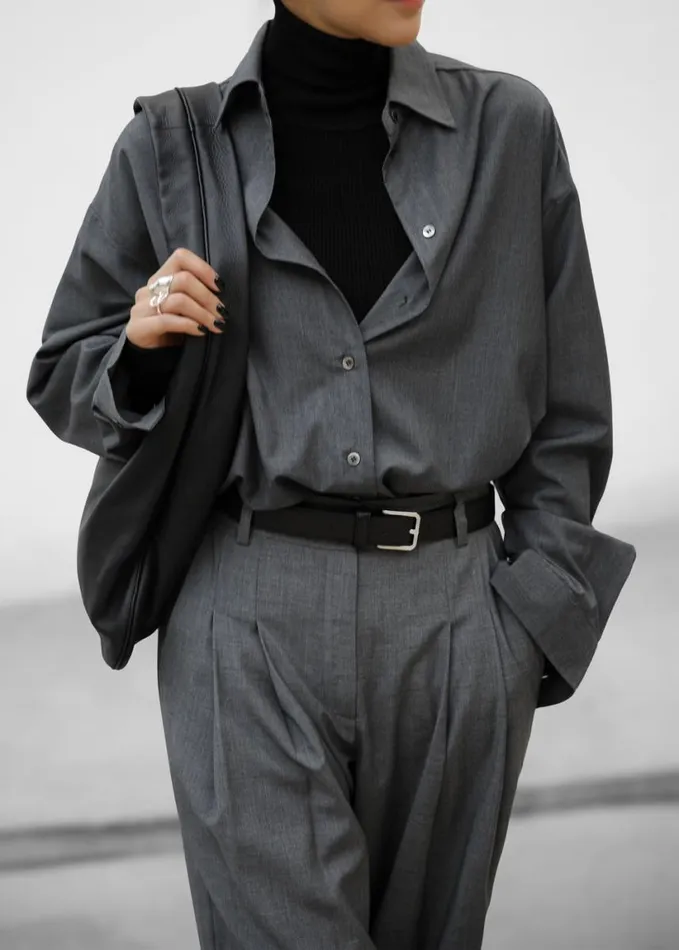 Clothing Women The Frankie Shop Gelso Pleated Trousers 8211 Dark Grey Melange