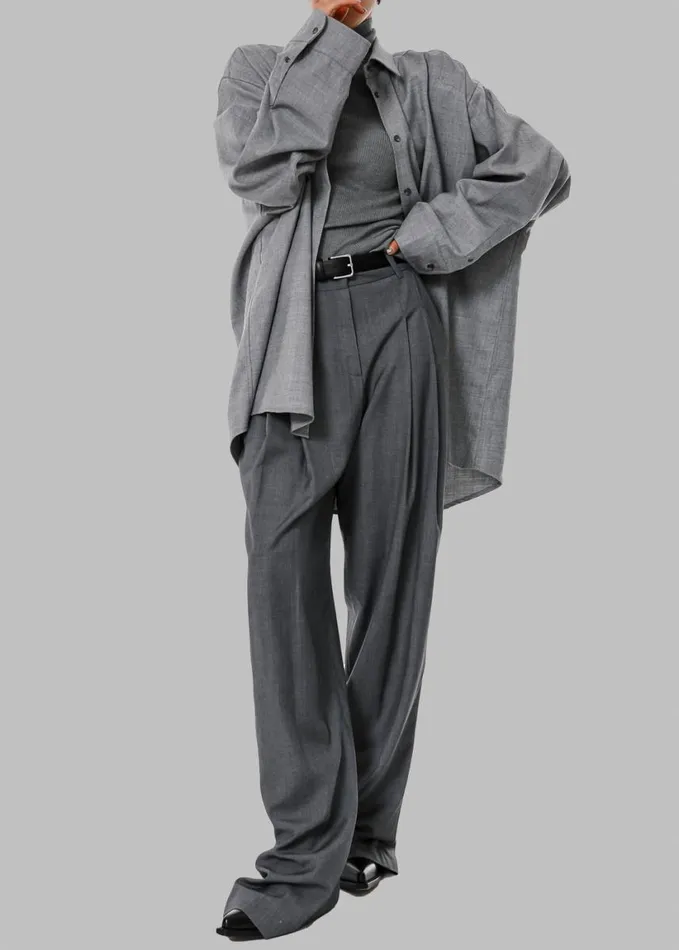 Clothing Women The Frankie Shop Gelso Pleated Trousers 8211 Dark Grey Melange