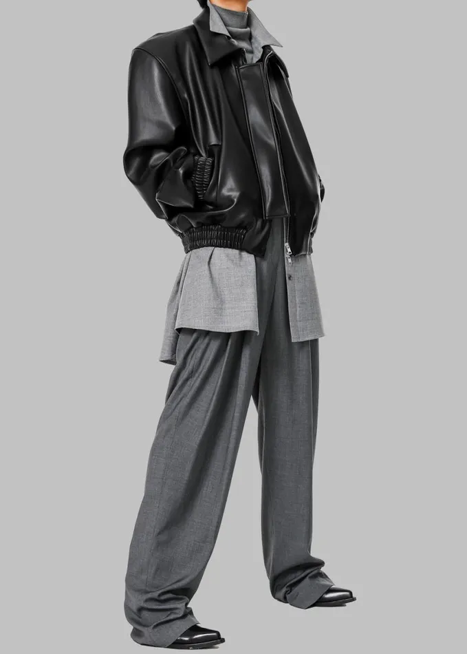 Clothing Women The Frankie Shop Gelso Pleated Trousers 8211 Dark Grey Melange