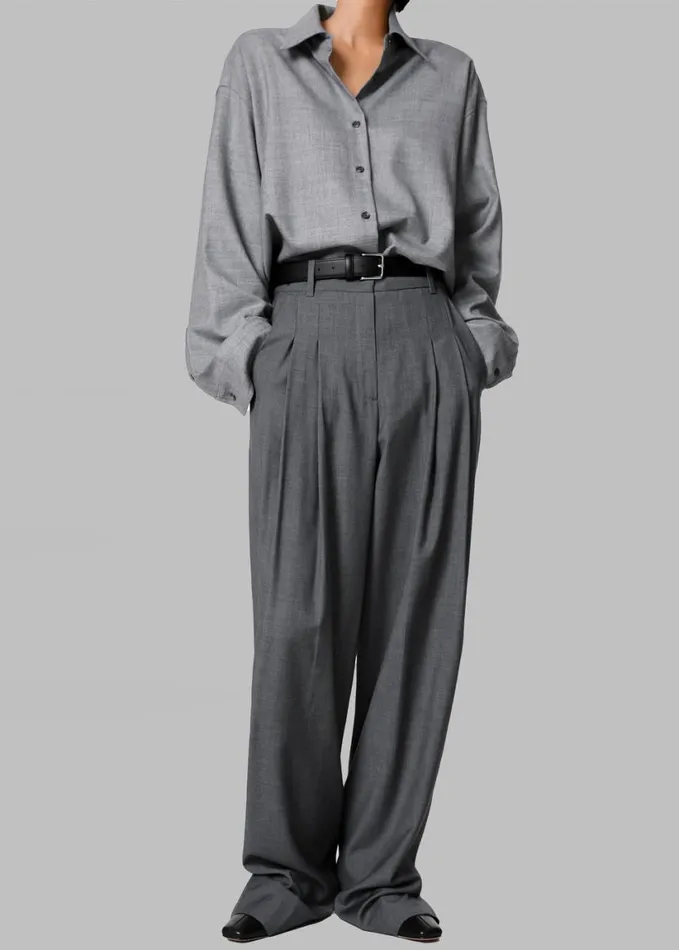 Clothing Women The Frankie Shop Gelso Pleated Trousers 8211 Dark Grey Melange