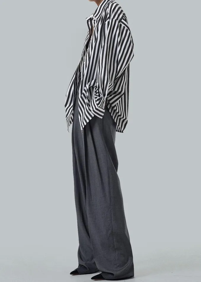 Clothing Women The Frankie Shop Gelso Pleated Trousers 8211 Dark Grey Melange