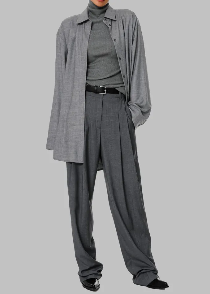 Clothing Women The Frankie Shop Gelso Pleated Trousers 8211 Dark Grey Melange