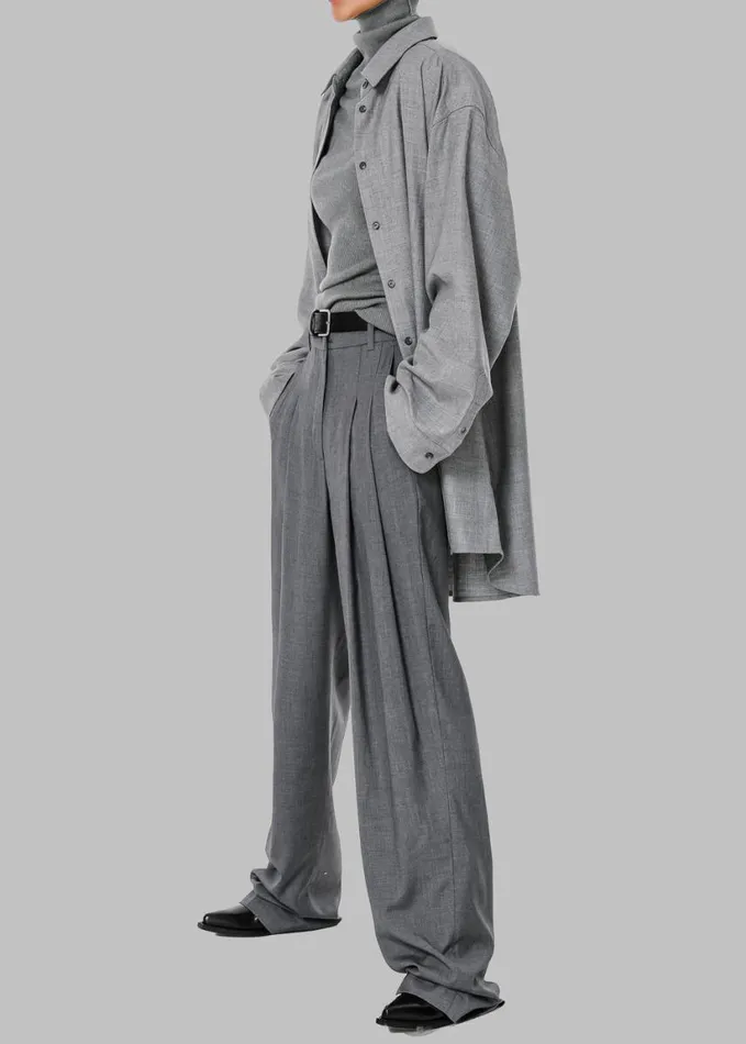 Clothing Women The Frankie Shop Gelso Pleated Trousers 8211 Dark Grey Melange