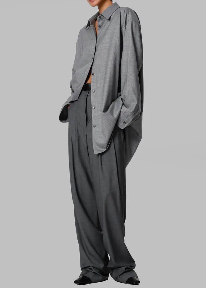 Clothing Women The Frankie Shop Gelso Pleated Trousers 8211 Dark Grey Melange