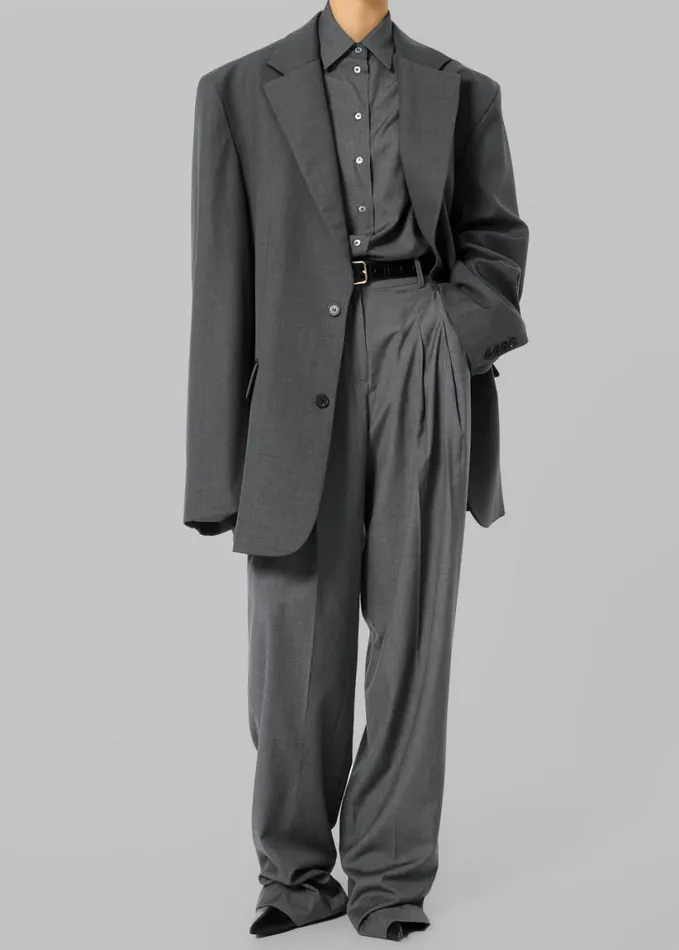 Clothing Women The Frankie Shop Gelso Pleated Trousers 8211 Dark Grey Melange