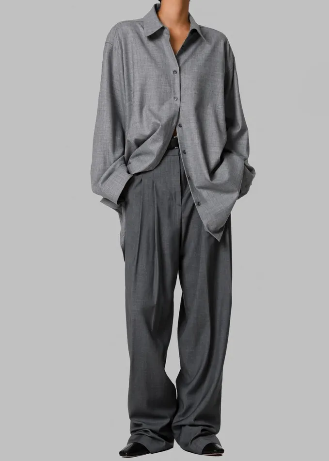 Clothing Women The Frankie Shop Gelso Pleated Trousers 8211 Dark Grey Melange
