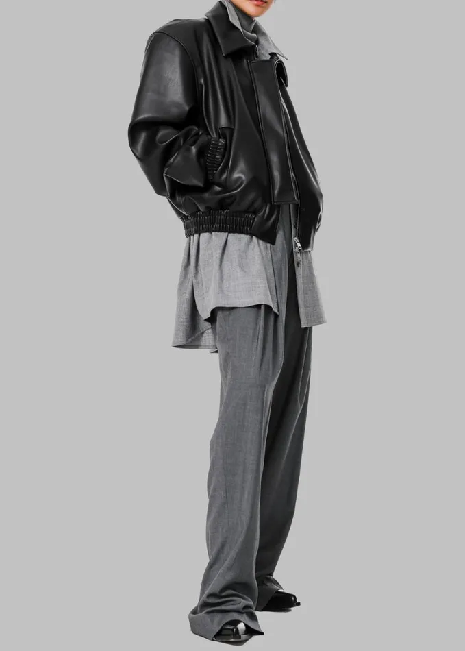Clothing Women The Frankie Shop Gelso Pleated Trousers 8211 Dark Grey Melange