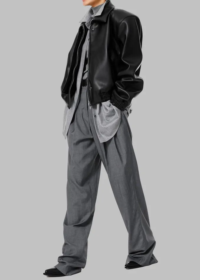 Clothing Women The Frankie Shop Gelso Pleated Trousers 8211 Dark Grey Melange