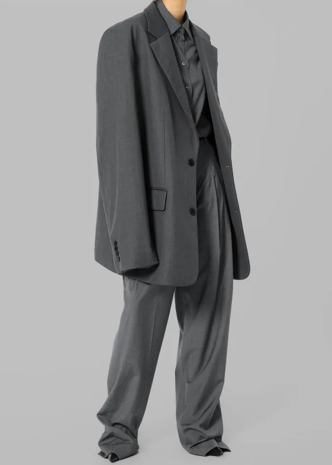 Clothing Women The Frankie Shop Gelso Pleated Trousers 8211 Dark Grey Melange