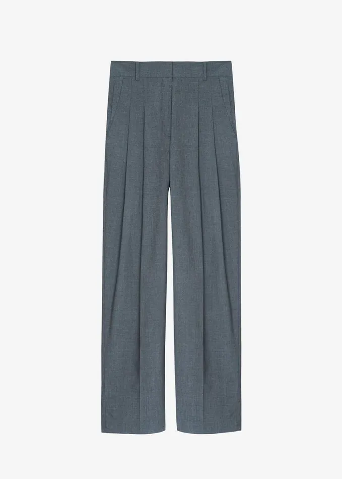 Clothing Women The Frankie Shop Gelso Pleated Trousers 8211 Dark Grey Melange
