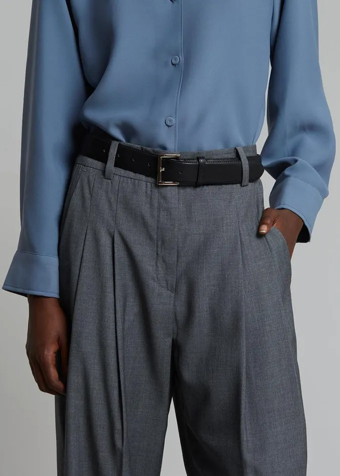 Clothing Women The Frankie Shop Gelso Pleated Trousers 8211 Dark Grey Melange