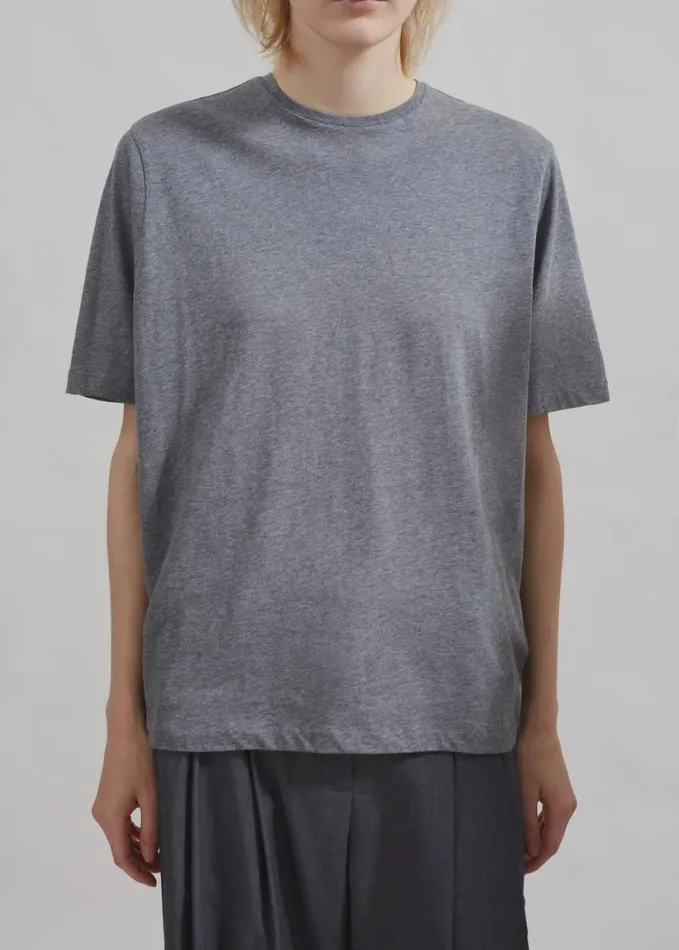 Clothing Women The Frankie Shop Harper Soft Organic TShirt 8211 Dark Grey Melange