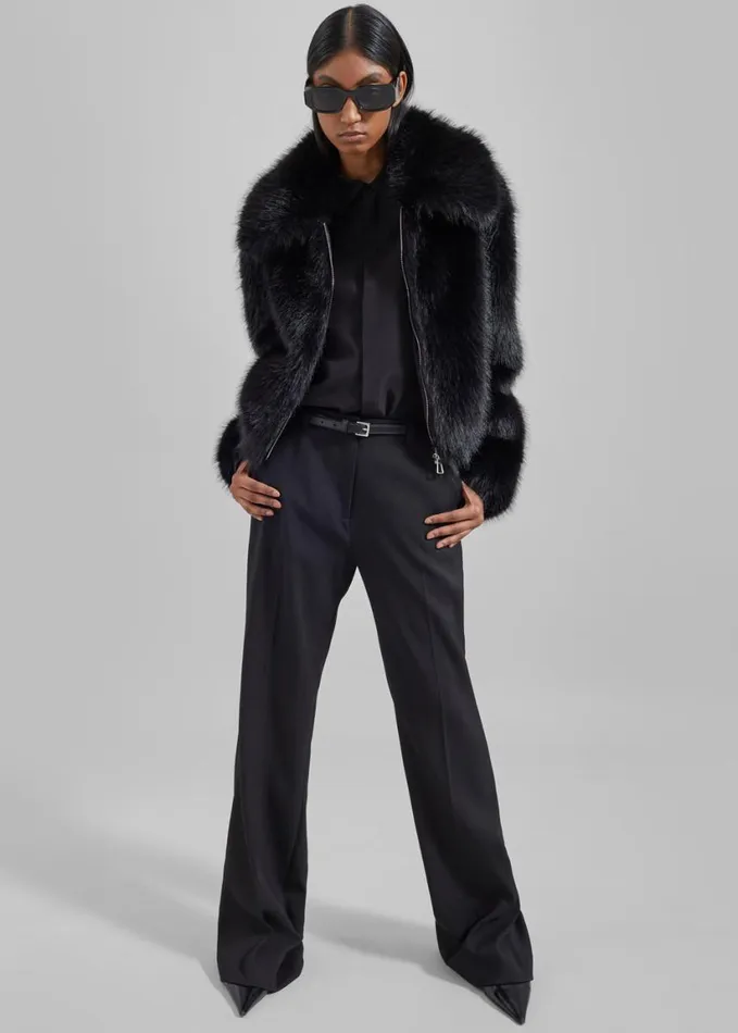 Clothing Women The Frankie Shop Hope Faux Fur Jacket 8211 Black