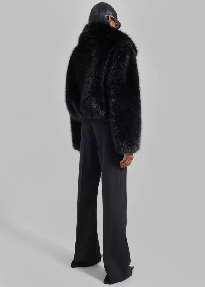Clothing Women The Frankie Shop Hope Faux Fur Jacket 8211 Black