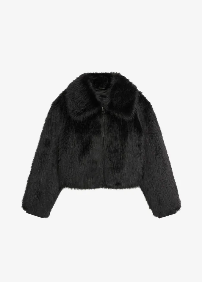 Clothing Women The Frankie Shop Hope Faux Fur Jacket 8211 Black