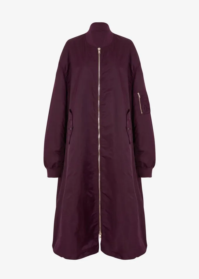 Clothing Women The Frankie Shop Isaac Oversized Bomber Coat 8211 Burgundy
