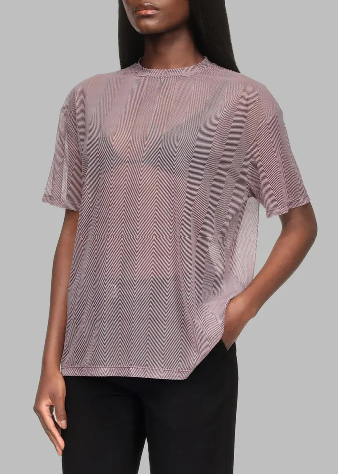 Clothing Women The Frankie Shop Joyce Mesh Tee X Barbie 8211 Burgundy