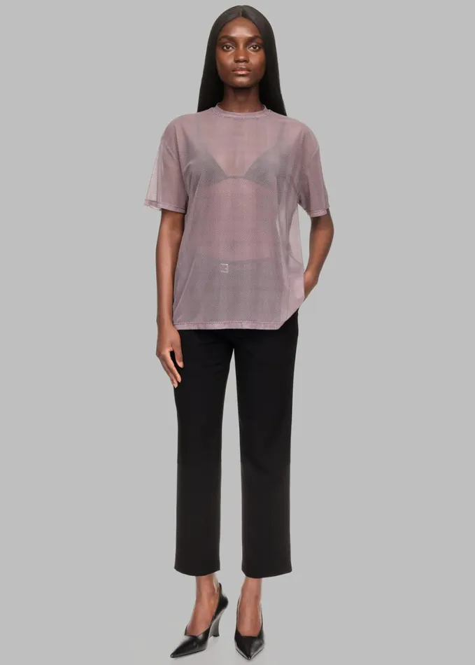 Clothing Women The Frankie Shop Joyce Mesh Tee X Barbie 8211 Burgundy