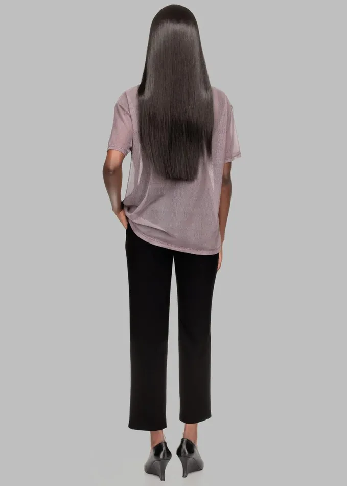 Clothing Women The Frankie Shop Joyce Mesh Tee X Barbie 8211 Burgundy
