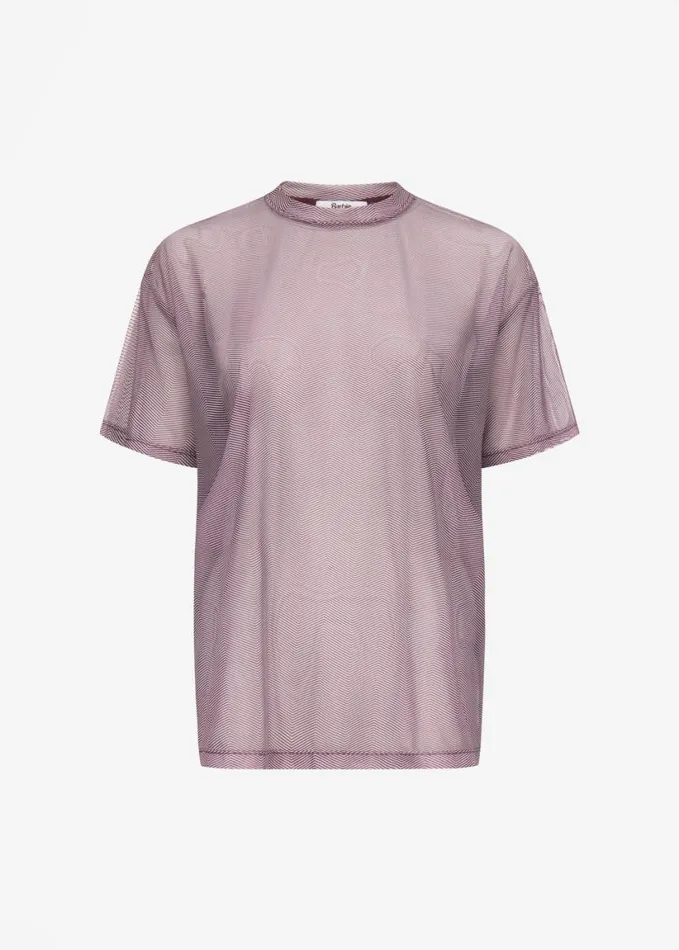 Clothing Women The Frankie Shop Joyce Mesh Tee X Barbie 8211 Burgundy