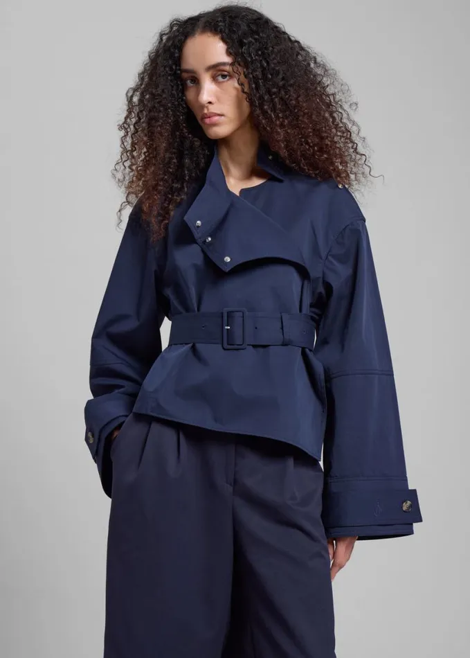 Clothing Women The Frankie Shop JW Anderson Wrap Trench Jacket 8211 Navy