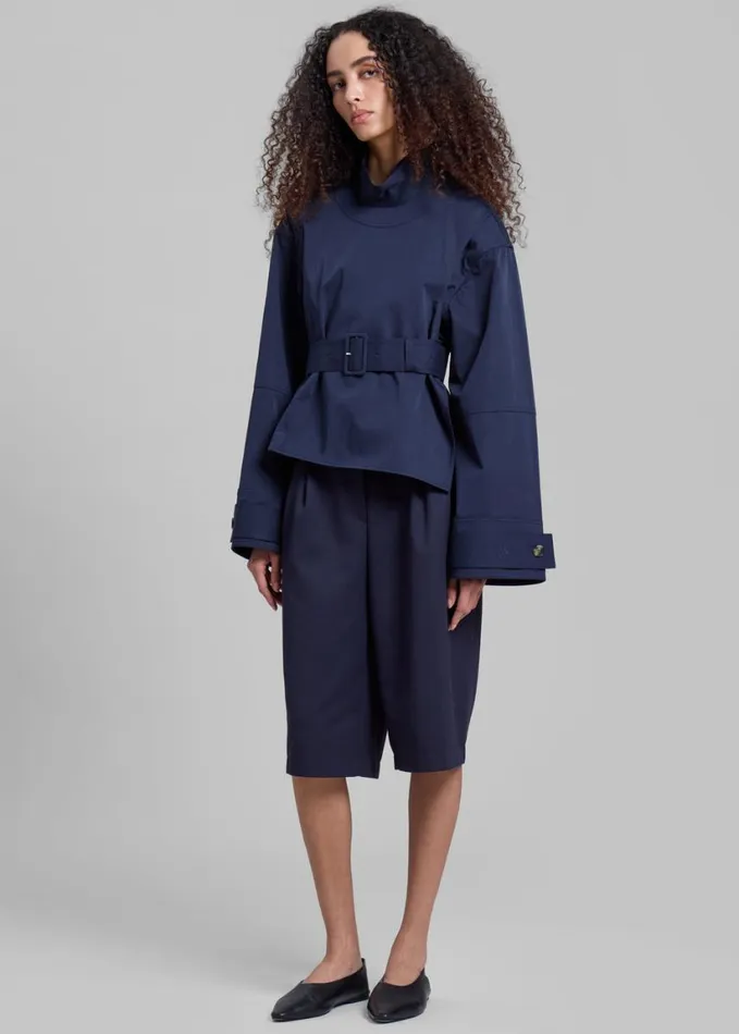 Clothing Women The Frankie Shop JW Anderson Wrap Trench Jacket 8211 Navy