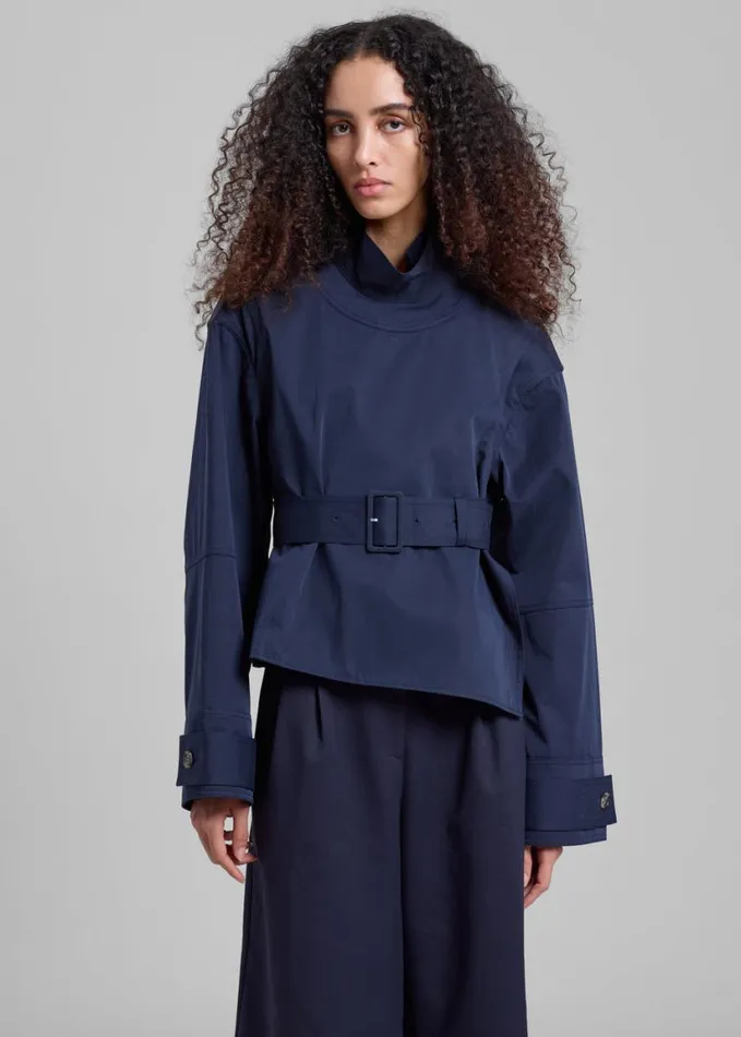 Clothing Women The Frankie Shop JW Anderson Wrap Trench Jacket 8211 Navy