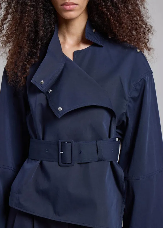 Clothing Women The Frankie Shop JW Anderson Wrap Trench Jacket 8211 Navy
