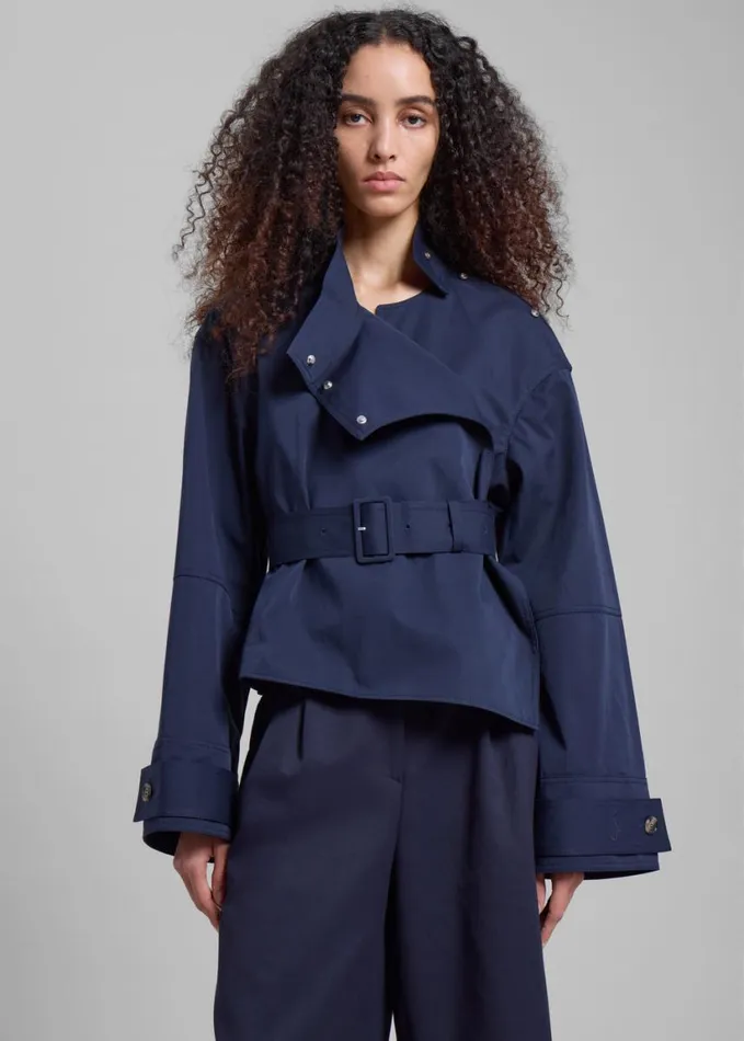 Clothing Women The Frankie Shop JW Anderson Wrap Trench Jacket 8211 Navy