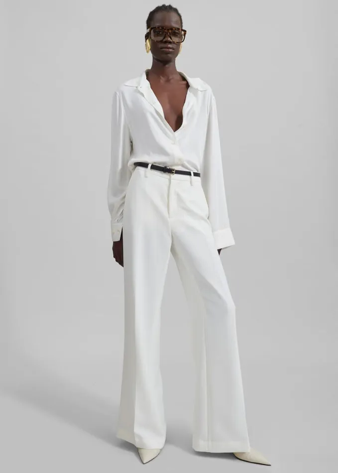 Clothing Women The Frankie Shop Katie Flared Pants 8211 Ivory