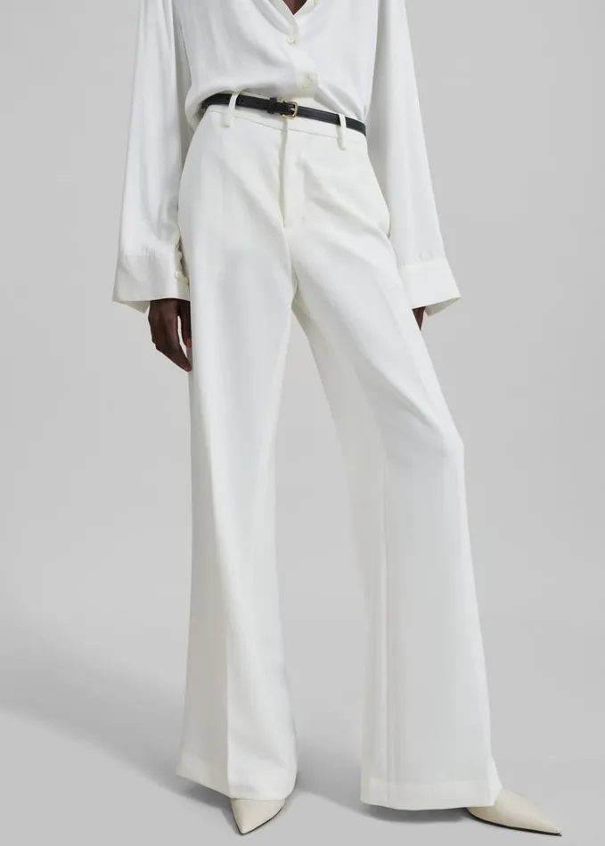 Clothing Women The Frankie Shop Katie Flared Pants 8211 Ivory