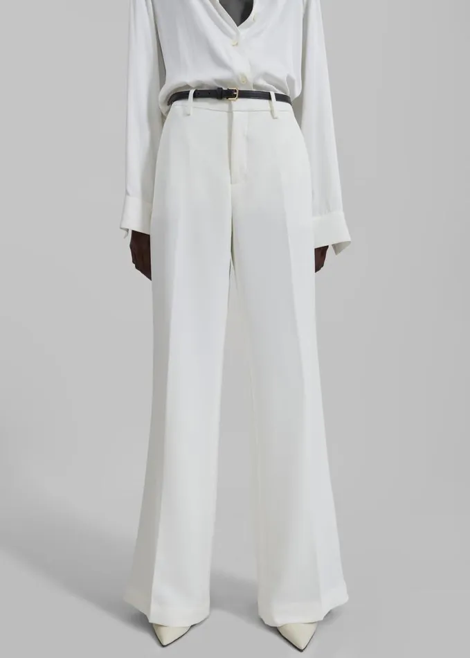 Clothing Women The Frankie Shop Katie Flared Pants 8211 Ivory
