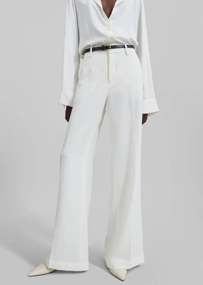 Clothing Women The Frankie Shop Katie Flared Pants 8211 Ivory