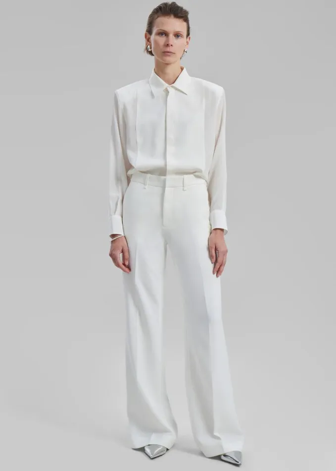 Clothing Women The Frankie Shop Katie Flared Pants 8211 Ivory