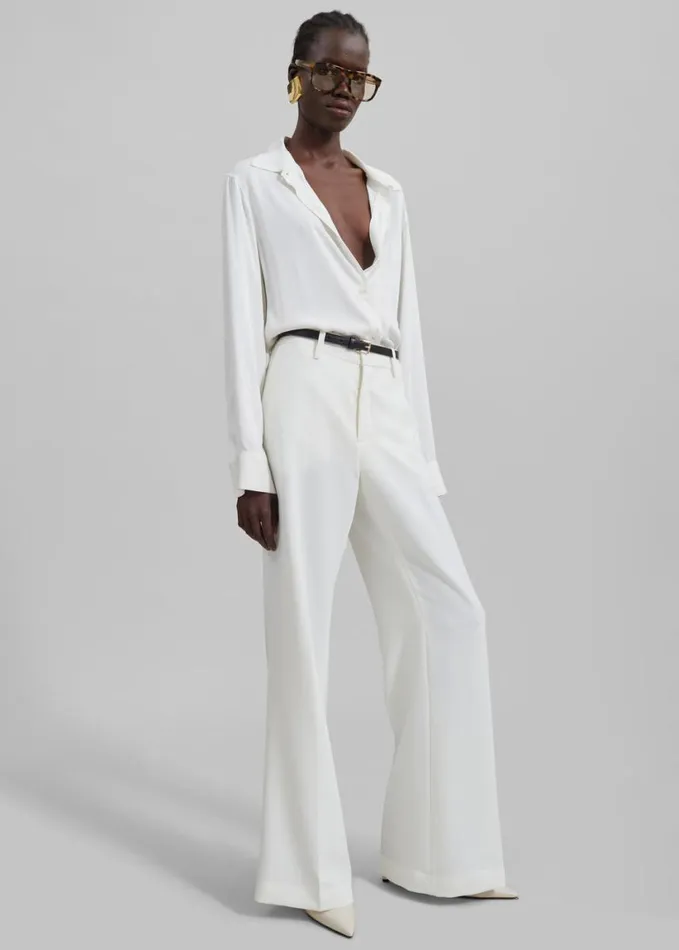 Clothing Women The Frankie Shop Katie Flared Pants 8211 Ivory