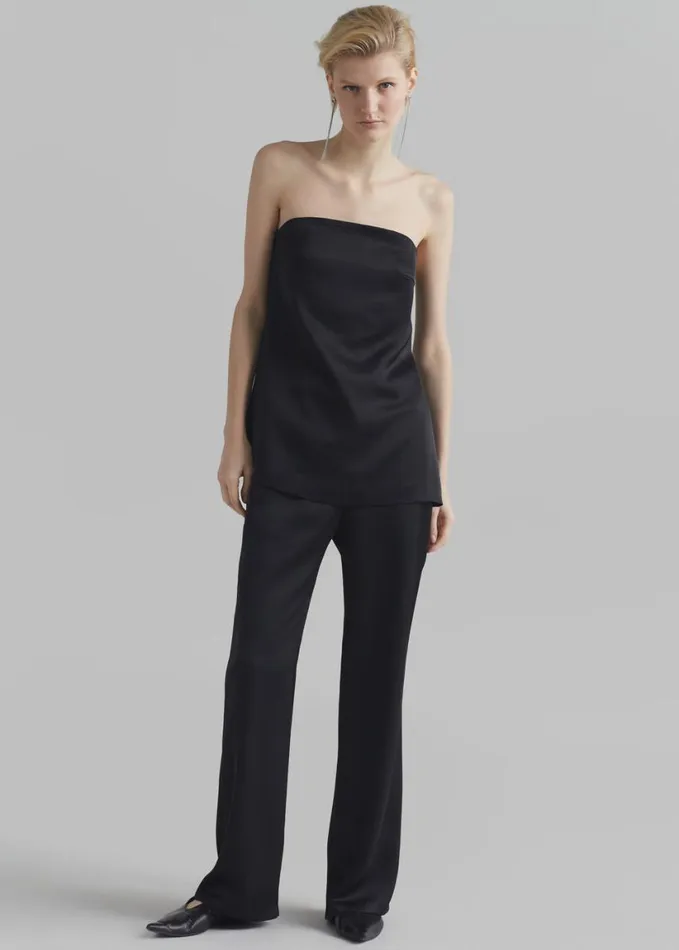 Clothing Women The Frankie Shop Kit Satin Trousers 8211 Black