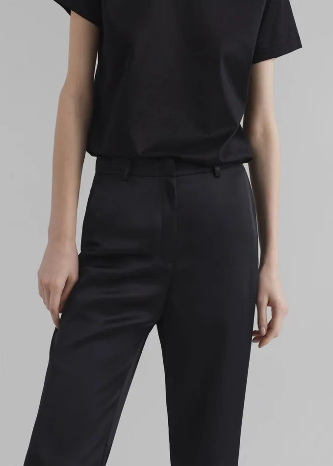 Clothing Women The Frankie Shop Kit Satin Trousers 8211 Black