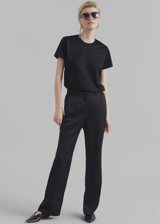 Clothing Women The Frankie Shop Kit Satin Trousers 8211 Black