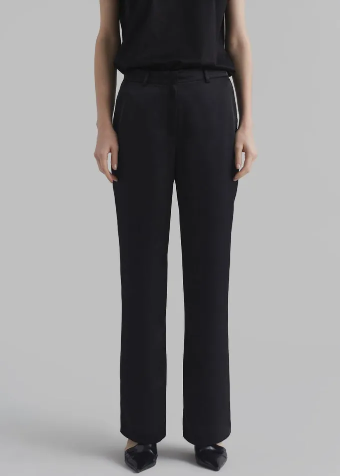 Clothing Women The Frankie Shop Kit Satin Trousers 8211 Black