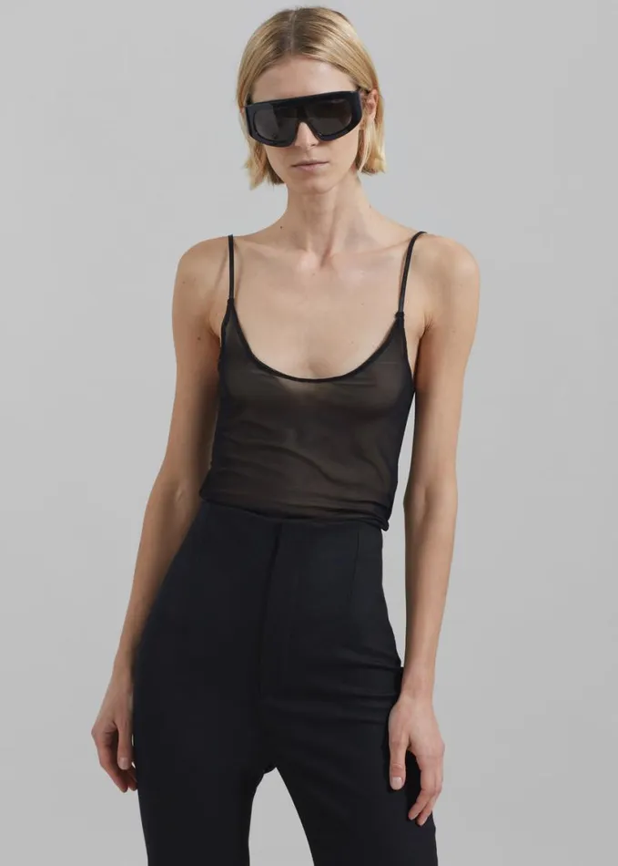 Clothing Women The Frankie Shop Kyla Sheer Tank Top 8211 Black
