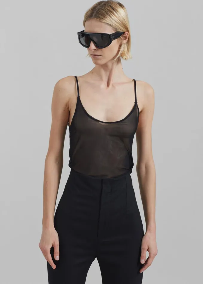 Clothing Women The Frankie Shop Kyla Sheer Tank Top 8211 Black