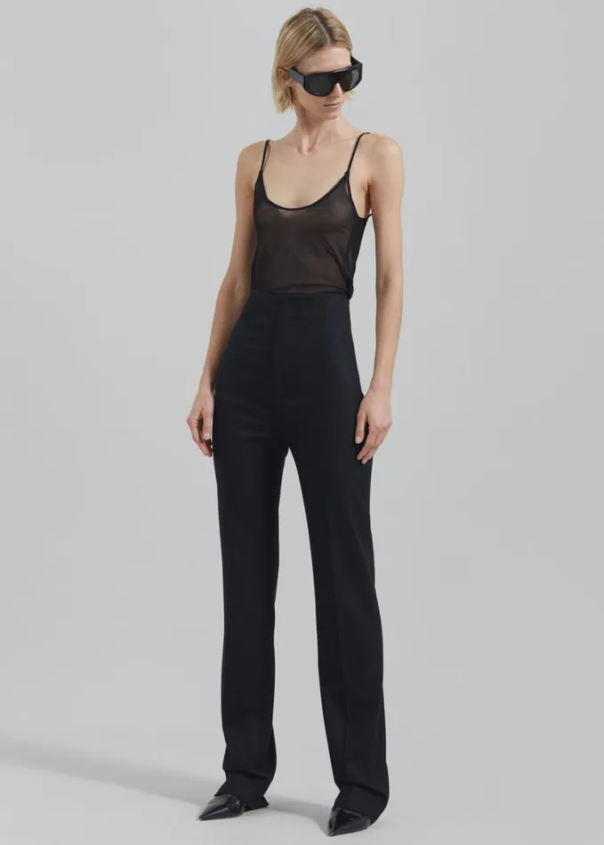 Clothing Women The Frankie Shop Kyla Sheer Tank Top 8211 Black